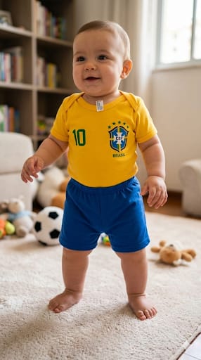 Kit Body temático mesversário seleção brasileira