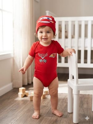 Body temático mesversário Relâmpago Mc Queen